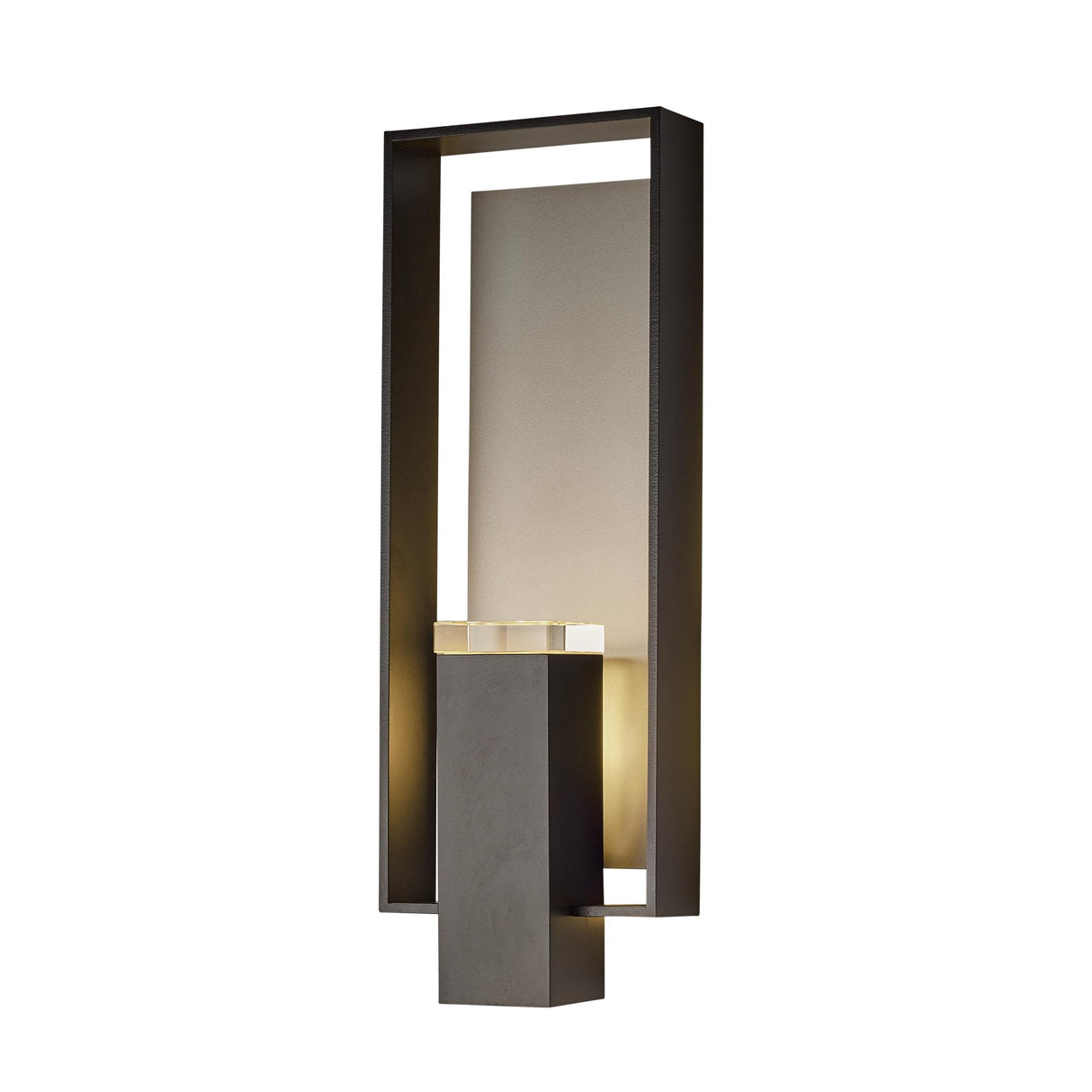 Hubbardton Forge 2025 Coastal Black Coastal Burnished Steel Clear Glass (ZM) Shadow Box Large Dark Sky Friendly Outdoor Sconce