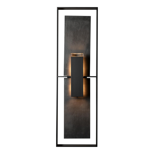 Hubbardton Forge 2025 Coastal Black Slate Clear Glass (ZM) Shadow Box Tall w/Slate Dark Sky Friendly Outdoor Sconce