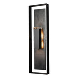 Hubbardton Forge 2025 Coastal Black Slate Clear Glass (ZM) Shadow Box Tall w/Slate Dark Sky Friendly Outdoor Sconce