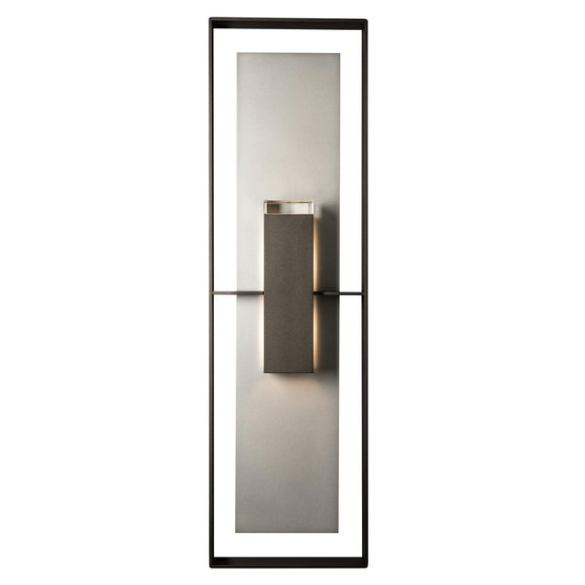 Hubbardton Forge 2025 Coastal Oil Rubbed Bronze Coastal Burnished Steel Clear Glass (ZM) Shadow Box Extra Tall Dark Sky Friendly Outdoor Sconce