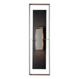 Hubbardton Forge 2025 Coastal Burnished Steel Slate Clear Glass (ZM) Shadow Box Extra Tall w/Slate Dark Sky Friendly Outdoor Sconce