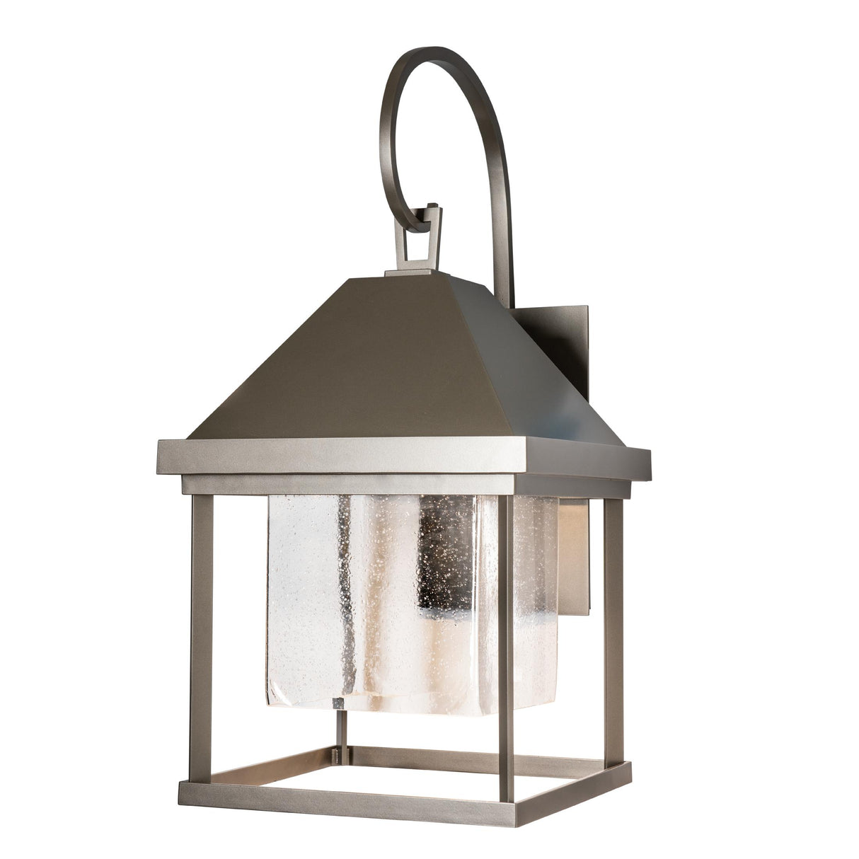 Hubbardton Forge 2025 Coastal Dark Smoke Seeded Clear Glass (II) Dorset Large Dark Sky Friendly Outdoor Sconce