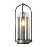 Hubbardton Forge 2025 Coastal Burnished Steel Seeded Clear Glass (II) Davis Small Outdoor Sconce