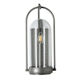 Hubbardton Forge 2025 Coastal Burnished Steel Seeded Clear Glass (II) Davis Small Outdoor Sconce