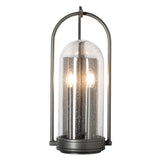Hubbardton Forge 2025 Coastal Natural Iron Seeded Clear Glass (II) Davis Medium Outdoor Sconce