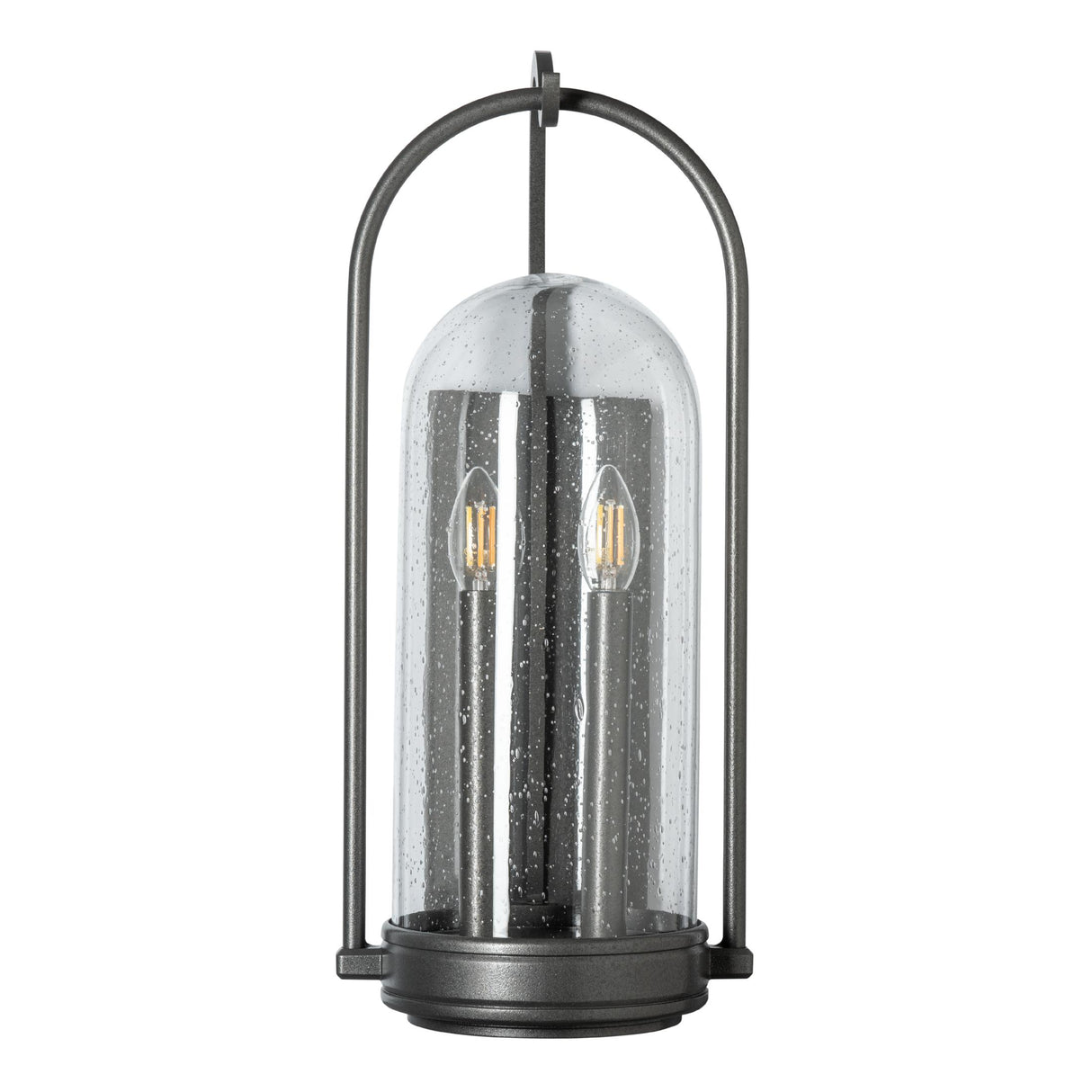 Hubbardton Forge 2025 Coastal Natural Iron Seeded Clear Glass (II) Davis Medium Outdoor Sconce