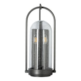 Hubbardton Forge 2025 Coastal Natural Iron Seeded Clear Glass (II) Davis Medium Outdoor Sconce