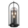 Hubbardton Forge 2025 Coastal Black Seeded Clear Glass (II) Davis Large Outdoor Sconce