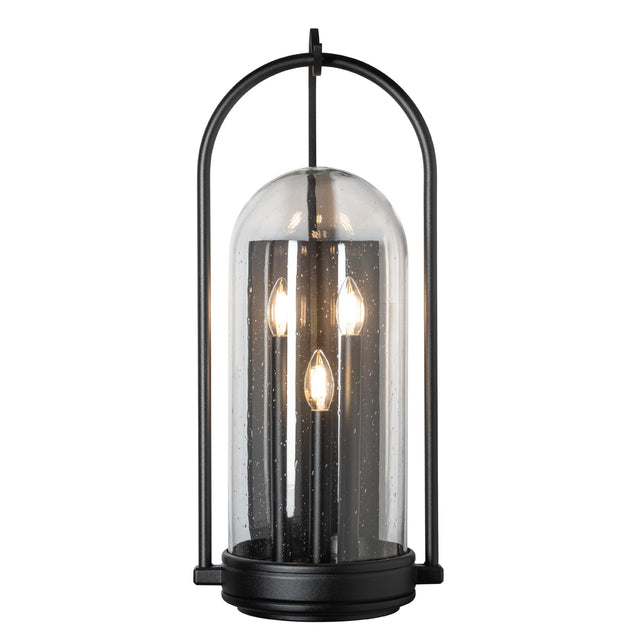 Hubbardton Forge 2025 Coastal Black Seeded Clear Glass (II) Davis Large Outdoor Sconce