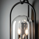 Hubbardton Forge 2025 Coastal Black Seeded Clear Glass (II) Davis Large Outdoor Sconce