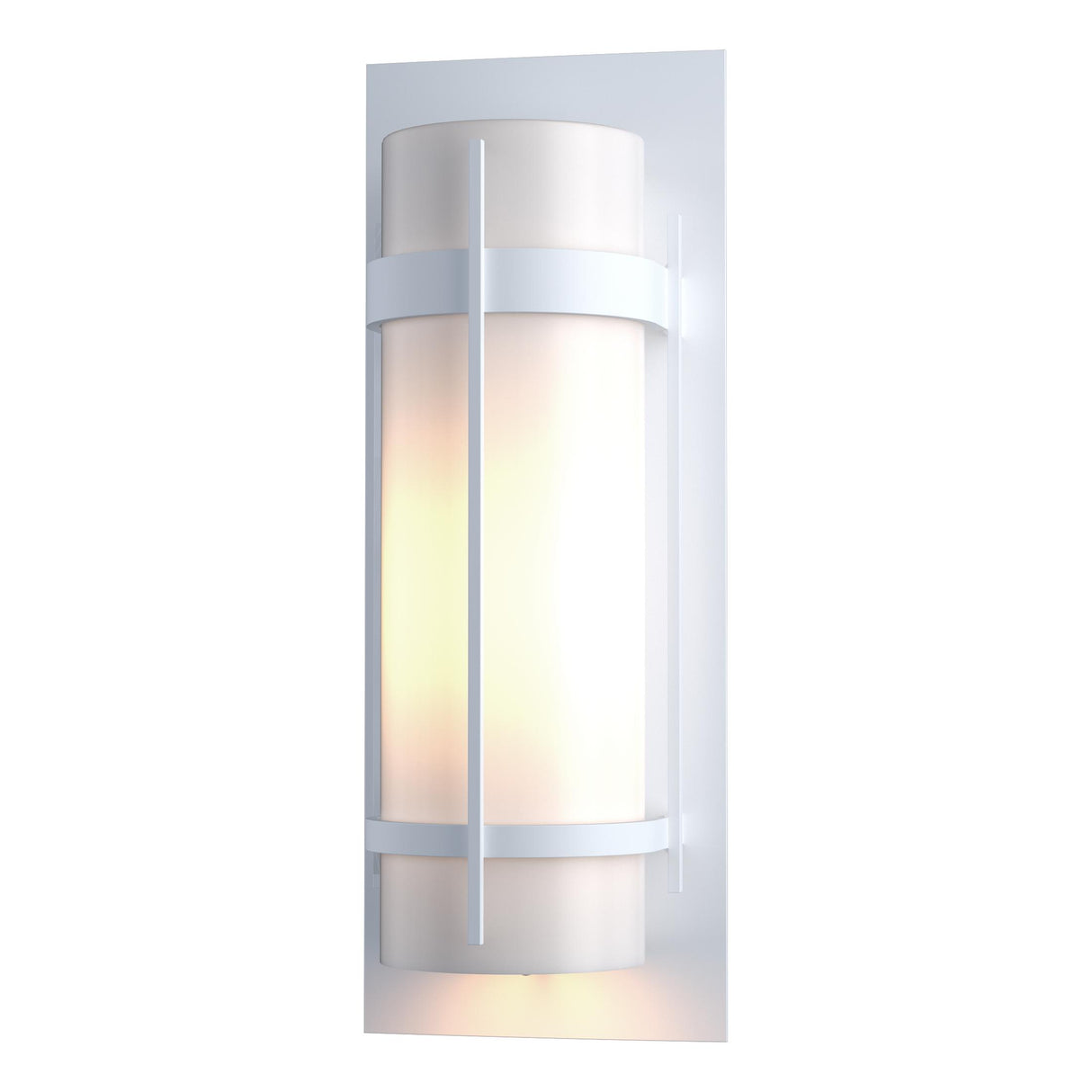 Hubbardton Forge 2002 Coastal White Opal Glass (GG) Banded Large Outdoor Sconce