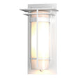 Hubbardton Forge 2003 Coastal White Opal Glass (GG) Banded with Top Plate Small Outdoor Sconce