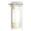 Hubbardton Forge 2003 Coastal White Opal Glass (GG) Banded with Top Plate Small Outdoor Sconce