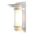 Hubbardton Forge 2003 Coastal White Opal Glass (GG) Banded with Top Plate Outdoor Sconce