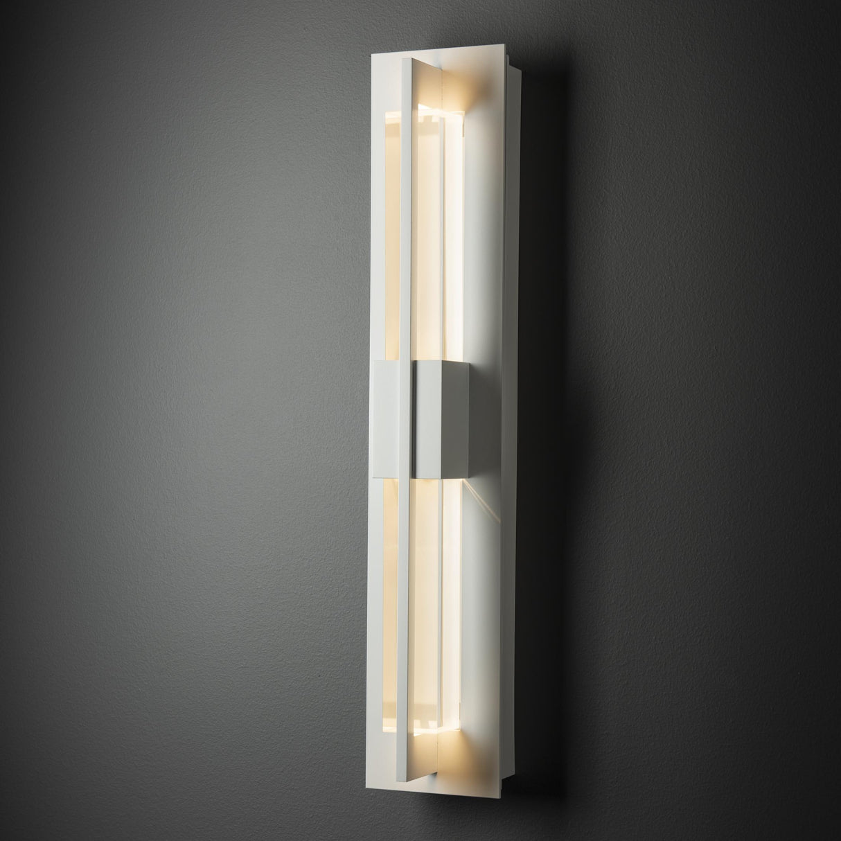 Hubbardton Forge 2014 Coastal White Clear Glass (ZM) Double Axis Small LED Outdoor Sconce