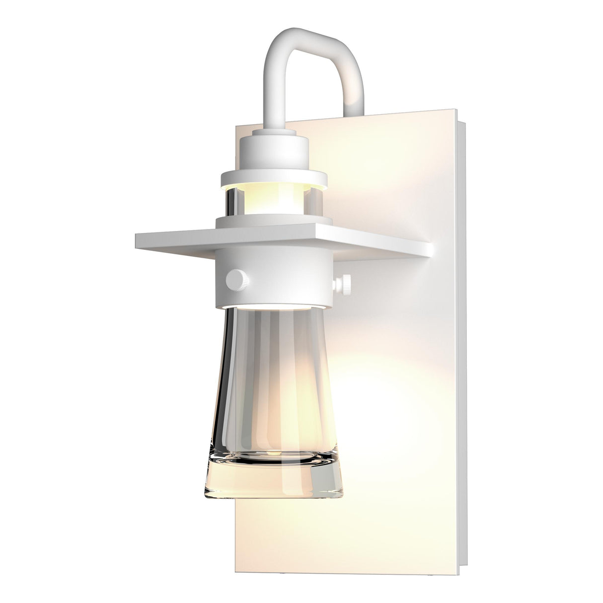 Hubbardton Forge 2012 Coastal White Clear Glass (ZM) Erlenmeyer Small Outdoor Sconce