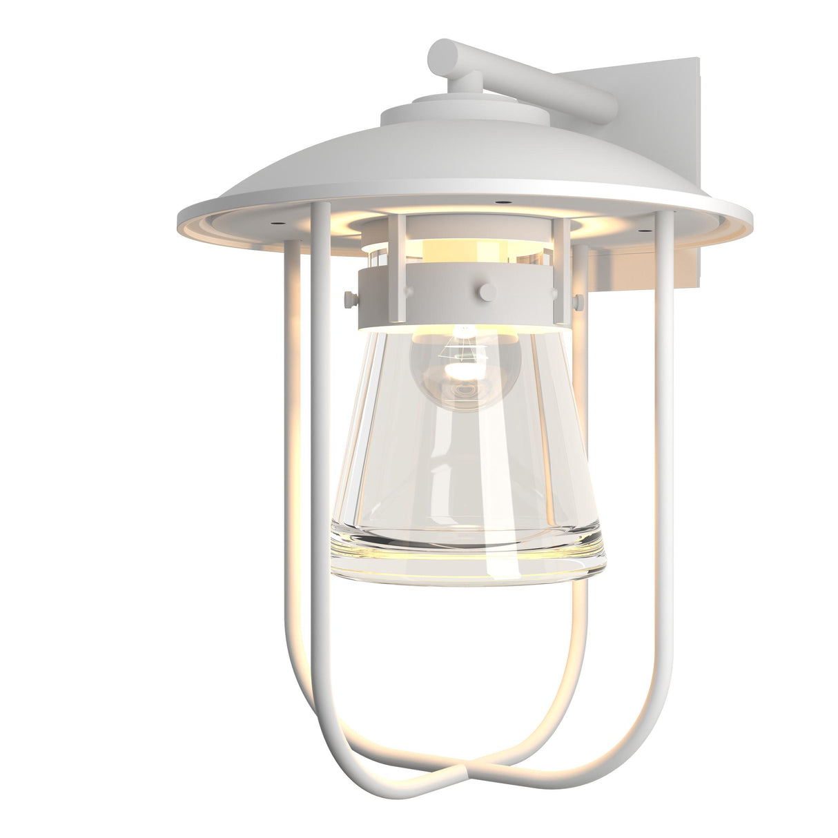 Hubbardton Forge 2019 Coastal White Clear Glass (ZM) Erlenmeyer Large Outdoor Sconce