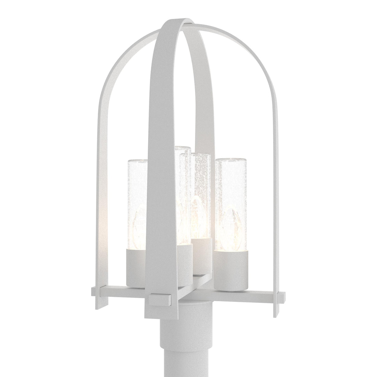 Hubbardton Forge 2024 Coastal White Seeded Clear Glass (II) Triomphe Post Light