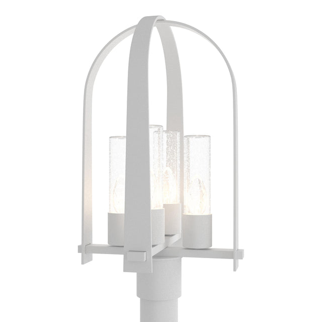 Hubbardton Forge 2024 Coastal White Seeded Clear Glass (II) Triomphe Post Light