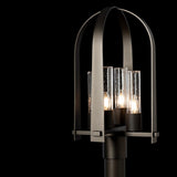 Hubbardton Forge 2024 Oil Rubbed Bronze Seeded Clear Glass (II) Triomphe Post Light