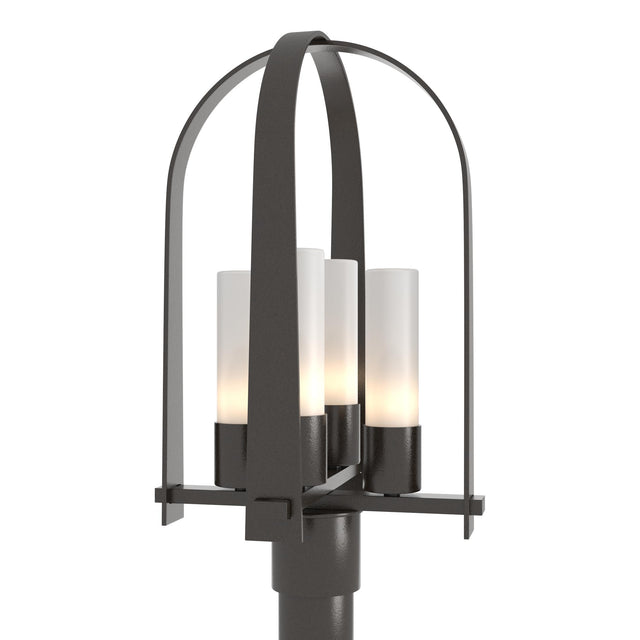 Hubbardton Forge 2024 Oil Rubbed Bronze Opal Glass (GG) Triomphe Post Light