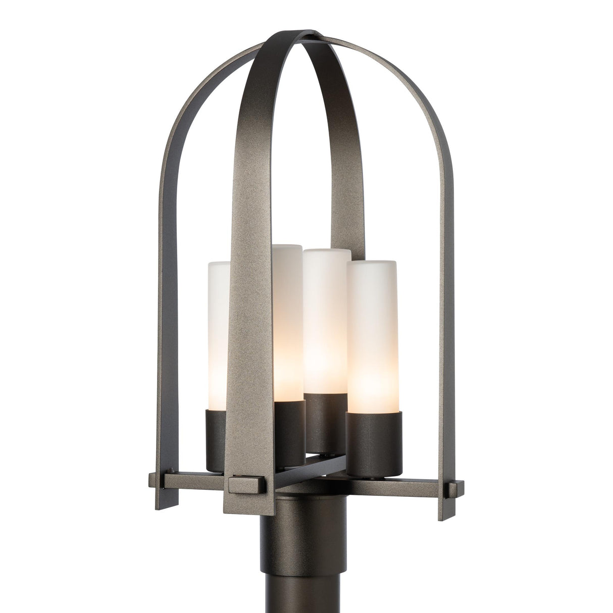 Hubbardton Forge 2024 Oil Rubbed Bronze Opal Glass (GG) Triomphe Post Light