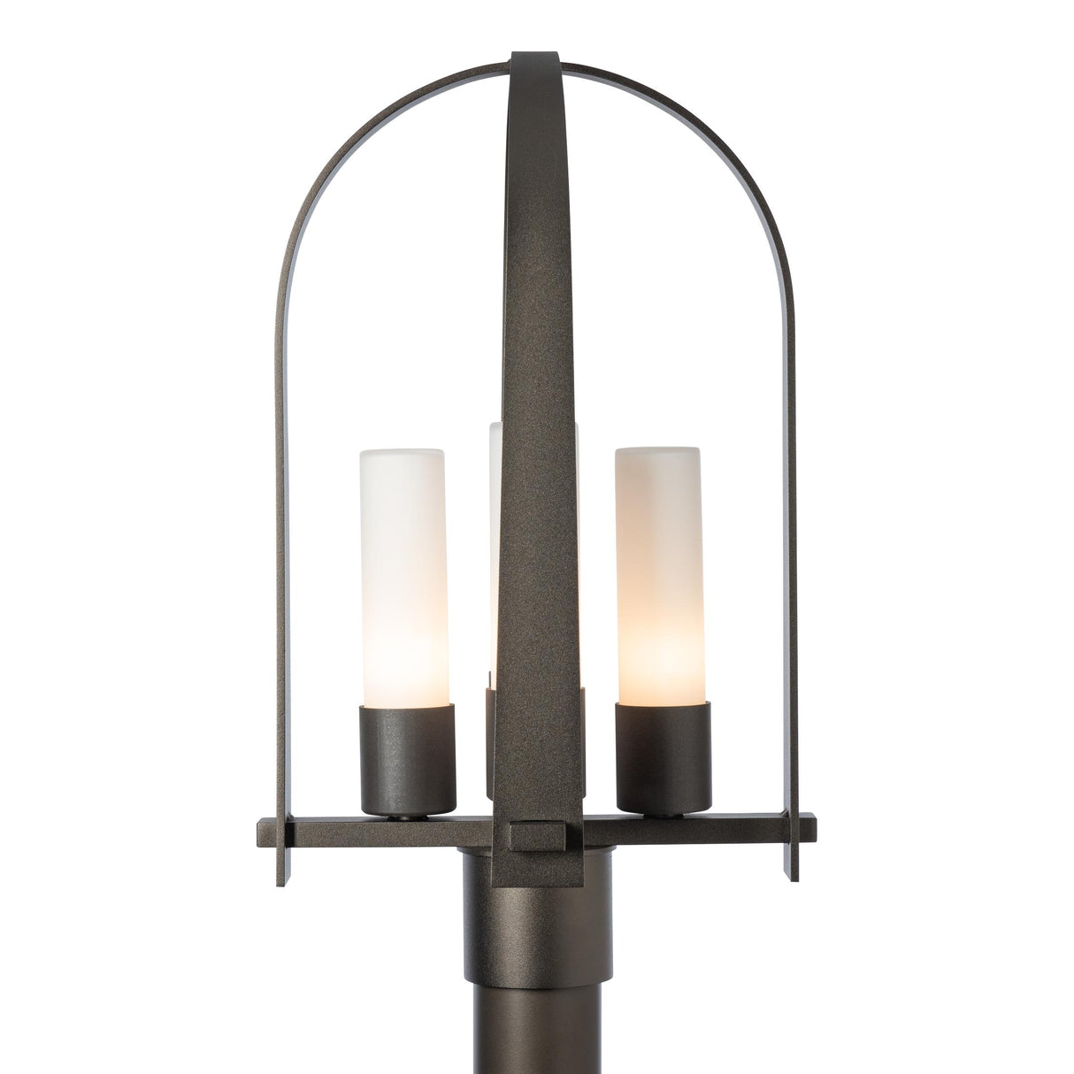 Hubbardton Forge 2024 Oil Rubbed Bronze Opal Glass (GG) Triomphe Post Light