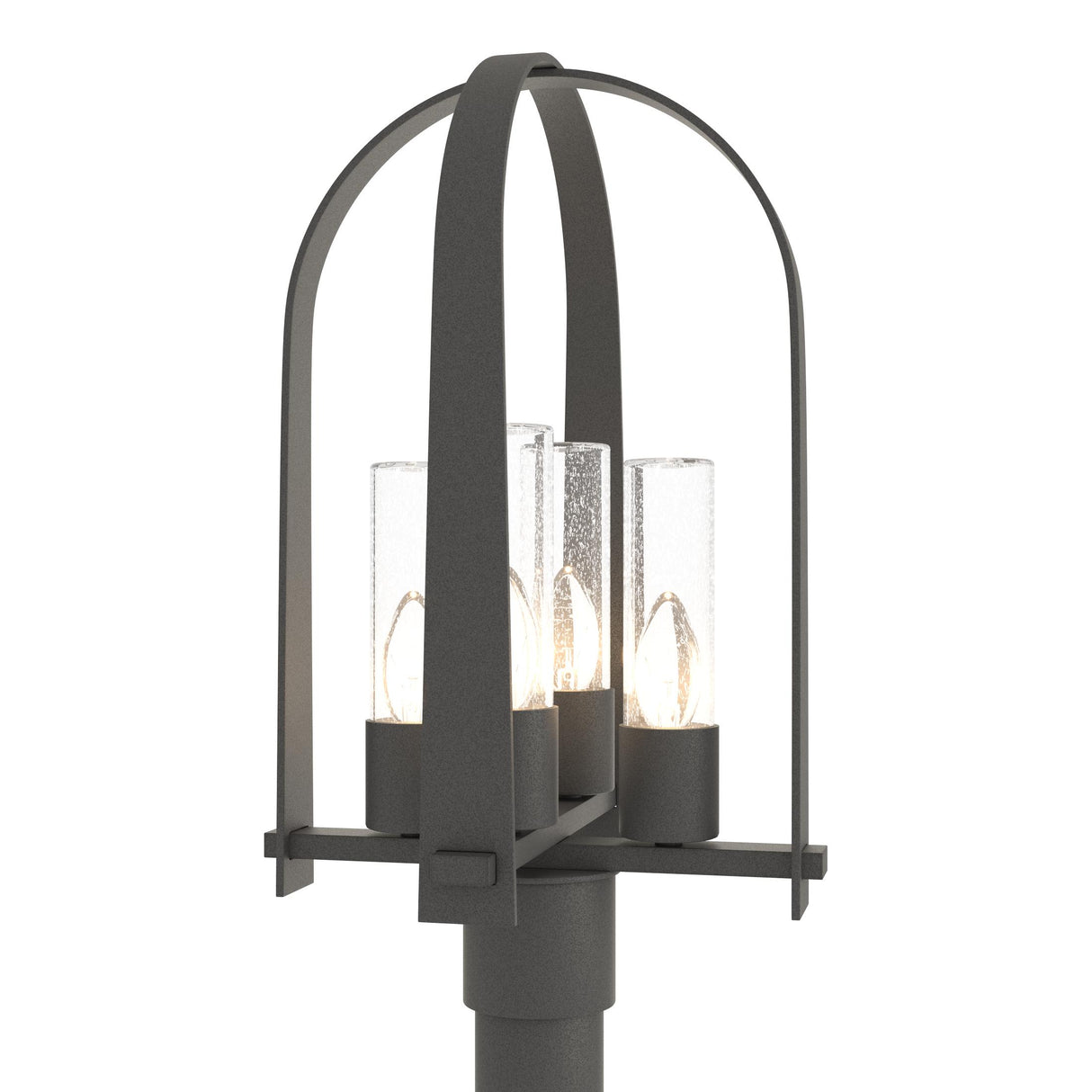 Hubbardton Forge 2024 Natural Iron Seeded Clear Glass (II) Triomphe Post Light