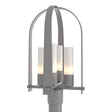 Hubbardton Forge 2024 Coastal Burnished Steel Opal Glass (GG) Triomphe Post Light
