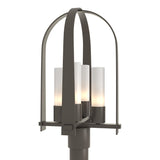 Hubbardton Forge 2024 Coastal Dark Smoke Opal Glass (GG) Triomphe Post Light