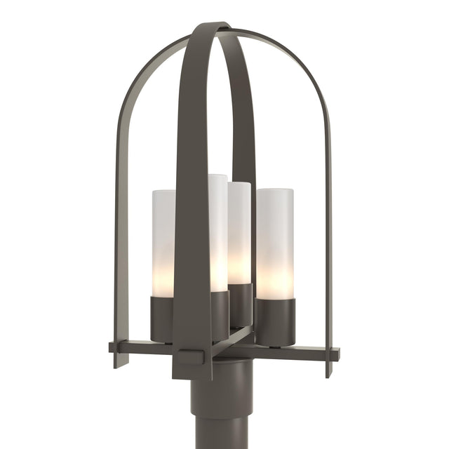 Hubbardton Forge 2024 Coastal Dark Smoke Opal Glass (GG) Triomphe Post Light