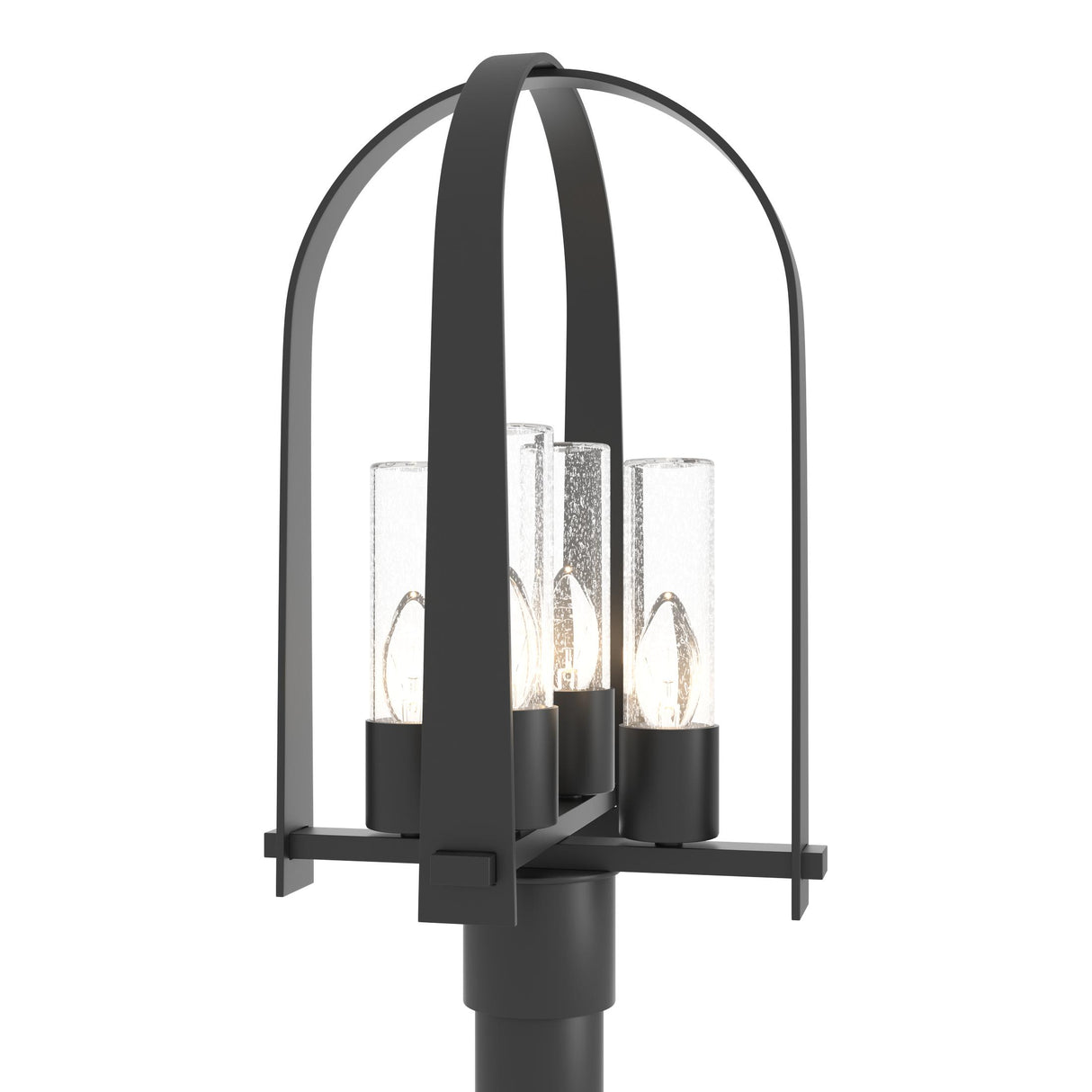 Hubbardton Forge 2024 Coastal Black Seeded Clear Glass (II) Triomphe Post Light