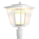 Hubbardton Forge 2010 Coastal White Clear Glass with Opal Diffuser (ZU) Beacon Hall Outdoor Post Light