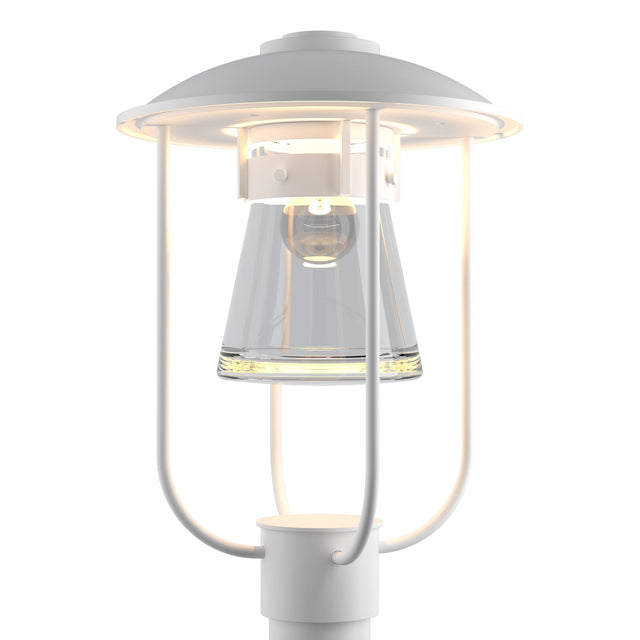 Hubbardton Forge 2019 Coastal White Clear Glass (ZM) Erlenmeyer Outdoor Post Light