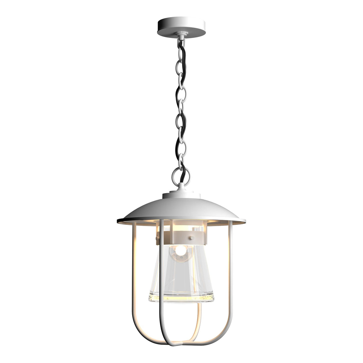 Hubbardton Forge 2019 Coastal White Clear Glass (ZM) Erlenmeyer Outdoor Pendant