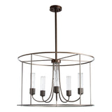 Hubbardton Forge 2016 Coastal Bronze Seeded Clear Glass (II) Multi Portico Drum Outdoor Pendant