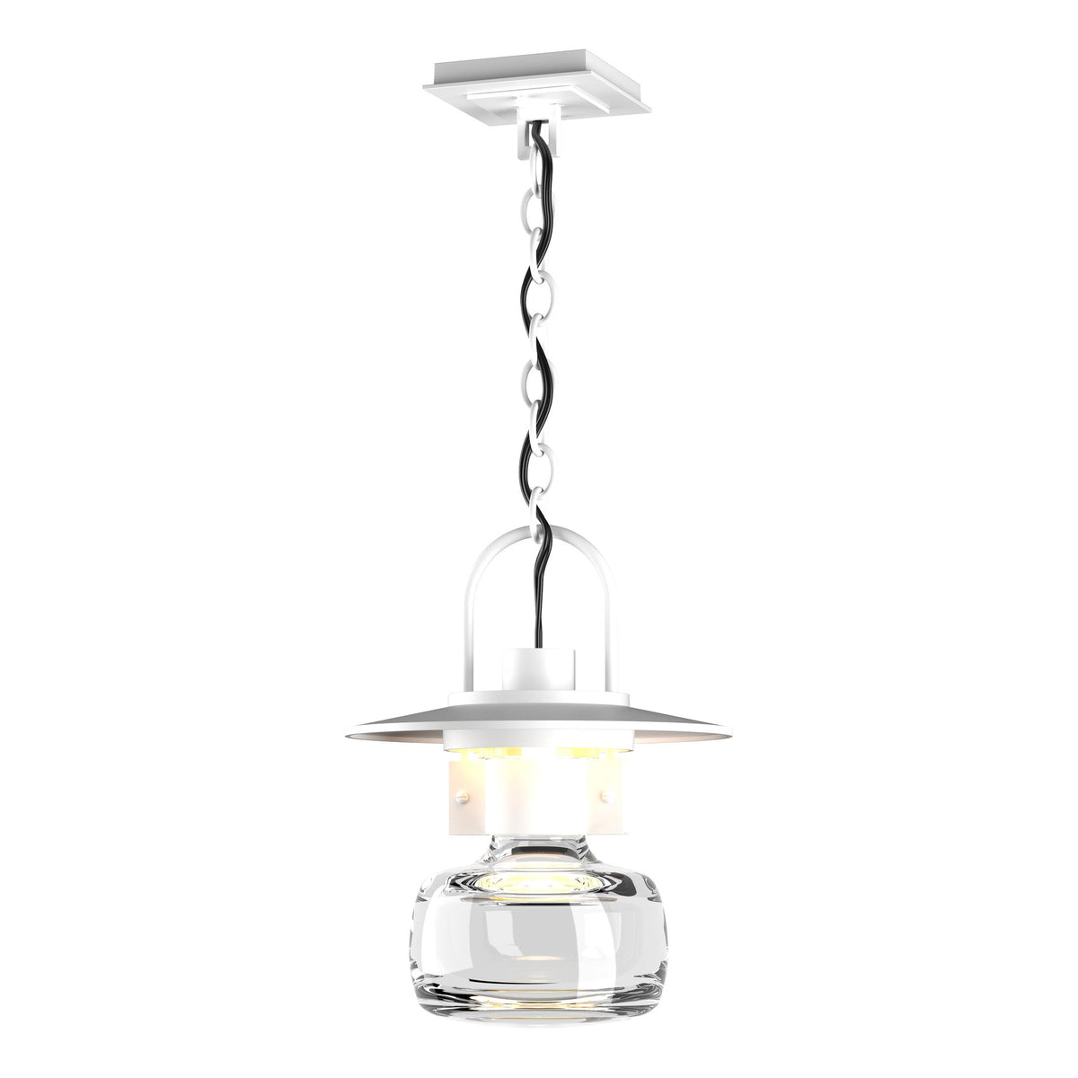 Hubbardton Forge 2016 Coastal White Clear Glass (ZM) Mason Large Outdoor Ceiling Fixture