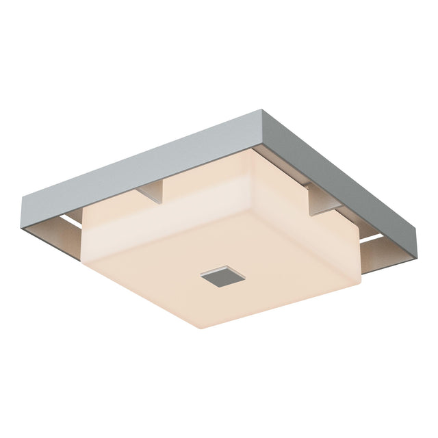 Hubbardton Forge 2024 Coastal Burnished Steel Coastal Burnished Steel Opal Glass (GG) Shadow Box Small Outdoor Flush Mount