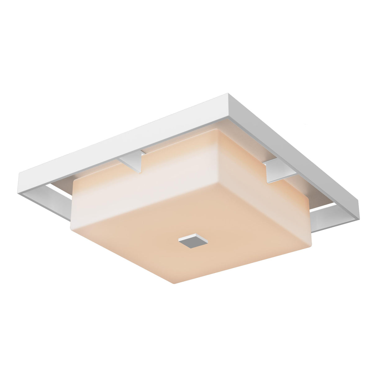 Hubbardton Forge 2024 Coastal White Coastal Burnished Steel Opal Glass (GG) Shadow Box Large Outdoor Flush Mount