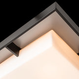 Hubbardton Forge 2024 Coastal Black Coastal Dark Smoke Opal Glass (GG) Shadow Box Large Outdoor Flush Mount