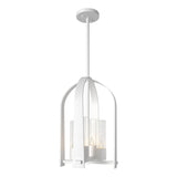 Hubbardton Forge 2023 Coastal White Seeded Clear Glass (II) Multi Triomphe Outdoor Lantern