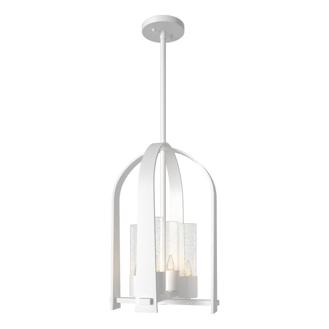 Hubbardton Forge 2023 Coastal White Seeded Clear Glass (II) Multi Triomphe Outdoor Lantern