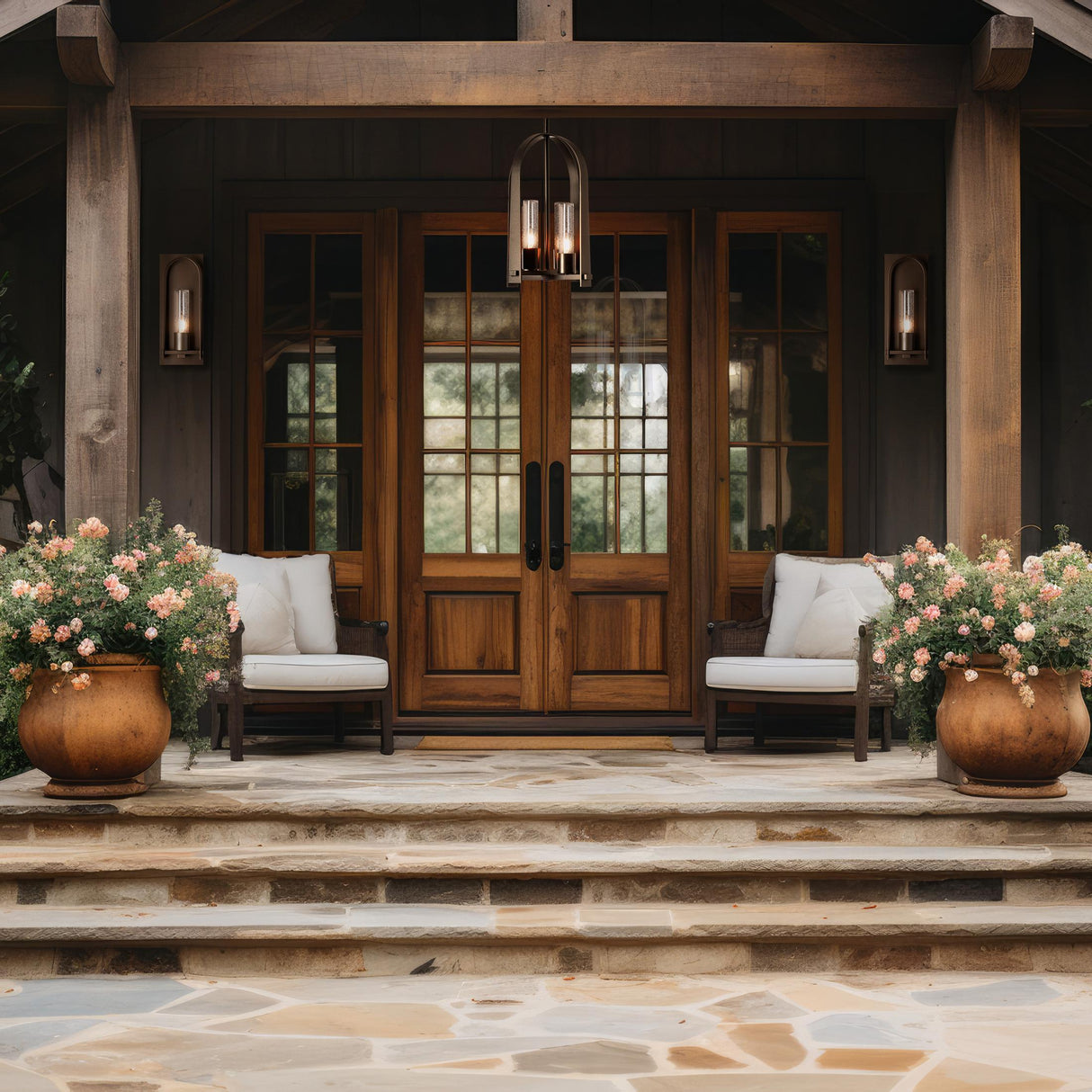 Hubbardton Forge 2023 Coastal Bronze Seeded Clear Glass (II) Multi Triomphe Outdoor Lantern