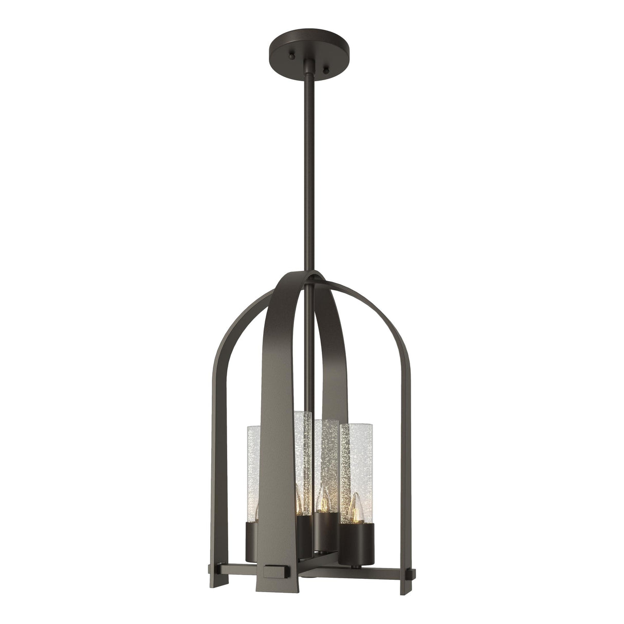 Hubbardton Forge 2023 Coastal Dark Smoke Seeded Clear Glass (II) Multi Triomphe Outdoor Lantern