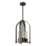 Hubbardton Forge 2023 Coastal Dark Smoke Seeded Clear Glass (II) Multi Triomphe Outdoor Lantern