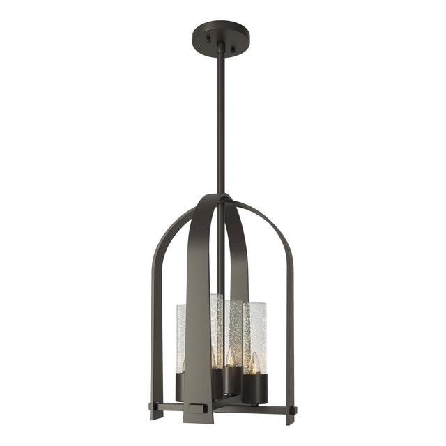 Hubbardton Forge 2023 Coastal Dark Smoke Seeded Clear Glass (II) Multi Triomphe Outdoor Lantern