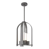 Hubbardton Forge 2023 Coastal Burnished Steel Opal Glass (GG) Multi Triomphe Outdoor Lantern