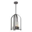 Hubbardton Forge 2023 Coastal Burnished Steel Seeded Clear Glass (II) Multi Triomphe Outdoor Lantern