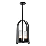 Hubbardton Forge 2023 Coastal Black Seeded Clear Glass (II) Multi Triomphe Outdoor Lantern