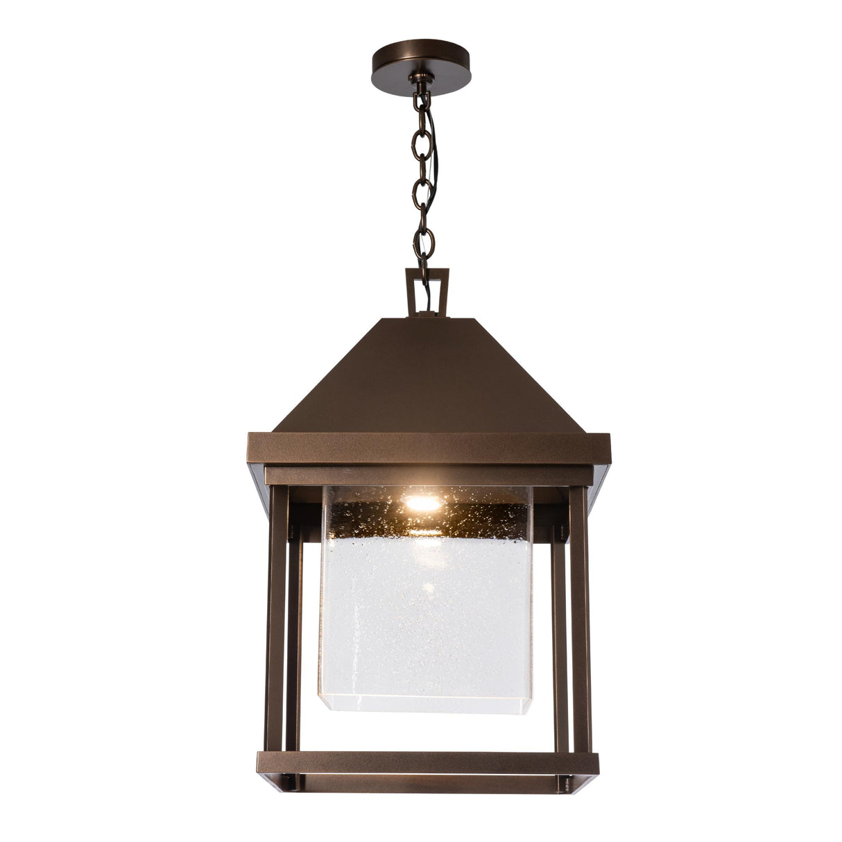 Hubbardton Forge 2025 Coastal Bronze Seeded Clear Glass (II) Dorset Dark Sky Friendly Outdoor Lantern